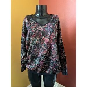 COPY - Vintage V-Neck Sweater with Funky Pattern and Sparkle Yarn!